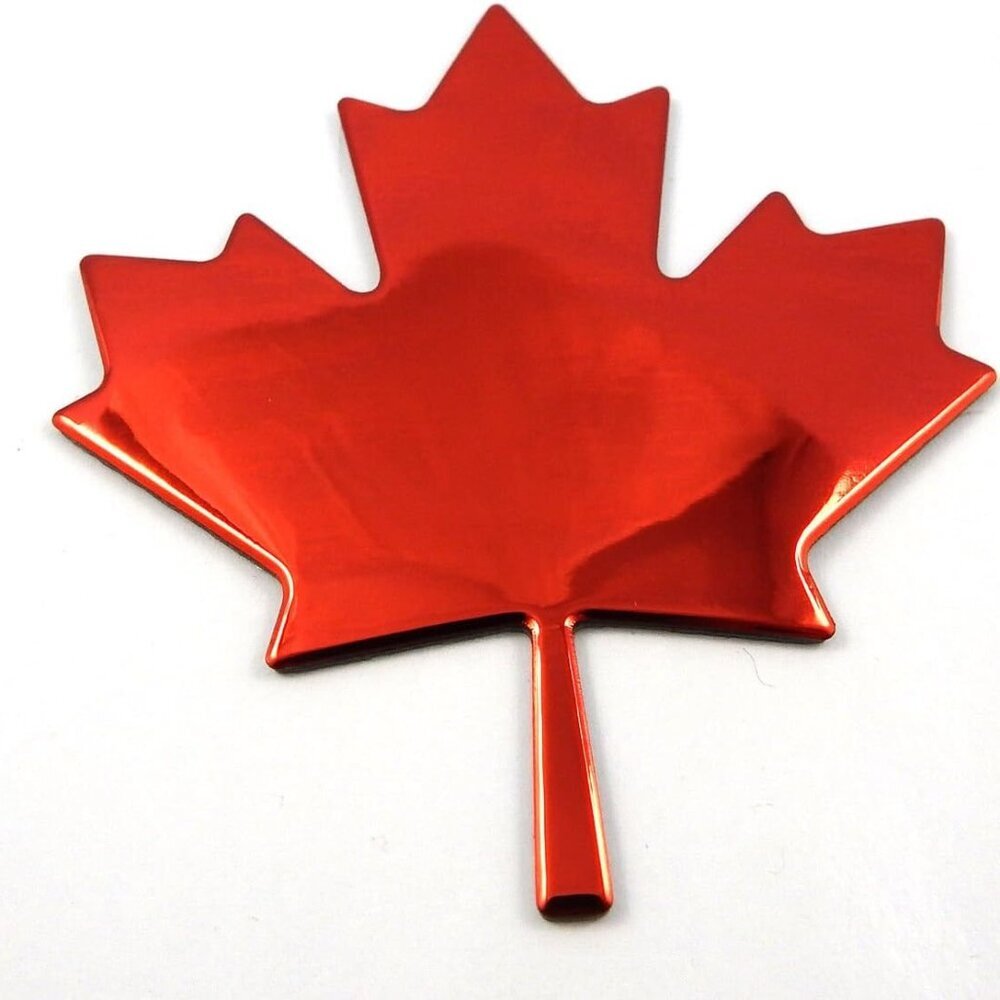 Maple Leaf Canada RED Finish Decal Emblem 3D Sticker car Bike 2.7" Flexible